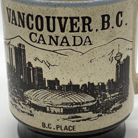 Sigal Bro. VTG Japan Vancouver B.C. Etched Brown Speckled Glazed Stoneware Mug - Picture 5 of 10